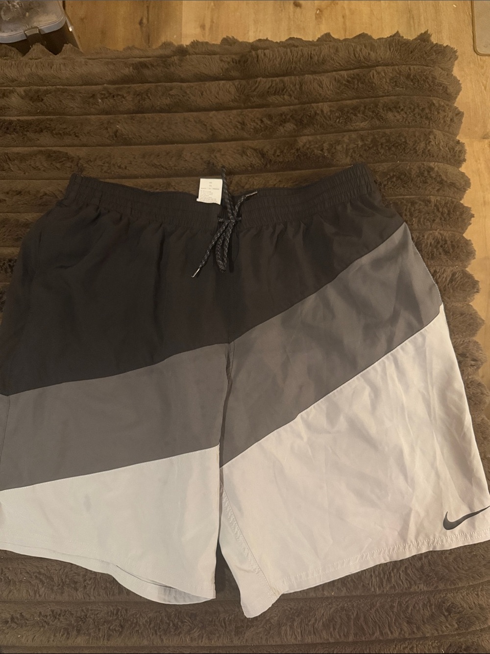 Men's Colorblock Performance Shorts - Black/Gray/White new condition
